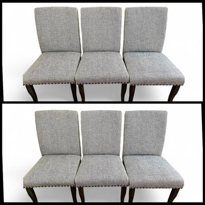 Furniture - Grey Twill Parson's Chairs - Set of 6