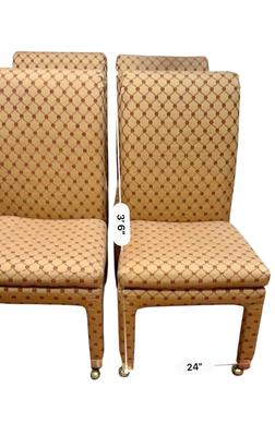 Furniture - 4 custom roll back upholstered chairs - one shows more wear