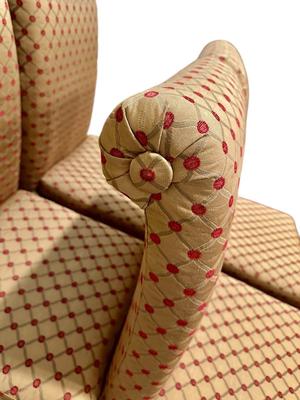 Furniture - 4 custom roll back upholstered chairs - one shows more wear