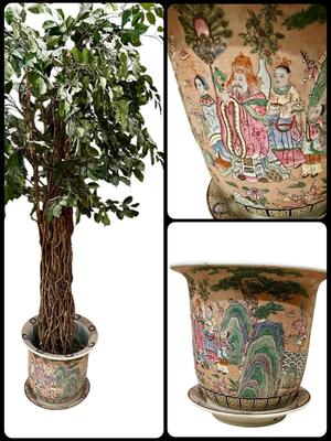 Decor - 7 ft Faux Tree in Chinoiserie Pot