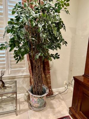Decor - 7 ft Faux Tree in Chinoiserie Pot