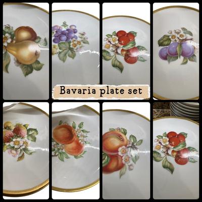 China -Transferware -Set of 8 Fruit plates - PASCO - Bavaria Germany
