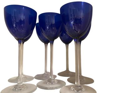 Crystal - Baccarat Cobalt Blue Rhine Wine Perfection Stemware set of 4 - There are 3 more in another listing