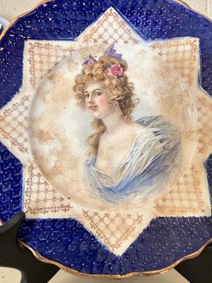 Decor - Antique Flow Blue, Transfer Ware, and Hand Painted Plates