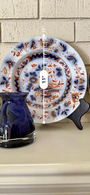 Decor - Antique Flow Blue, Transfer Ware, and Hand Painted Plates