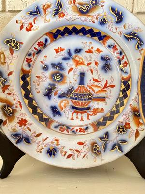 Decor - Antique Flow Blue, Transfer Ware, and Hand Painted Plates