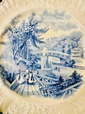 Decor - Antique Flow Blue, Transfer Ware, and Hand Painted Plates