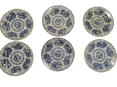 China- Mottaheda- Blue Torquay Plates Set of 6