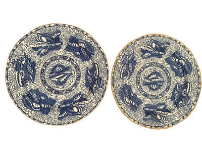 China- Mottaheda- Blue Torquay Plates Set of 6