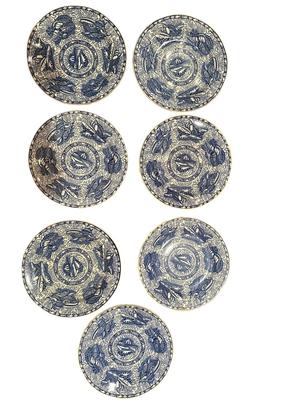 China- Mottaheda Blue Torquay salad plates set of 7