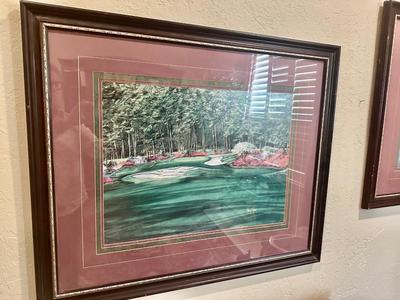 Art - Pair of Golf Prints by Nancy Raborn from the Augusta Collection. White Dogwood Eleven & Azalea Thirteen