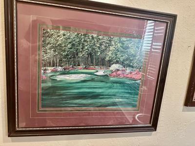 Art - Pair of Golf Prints by Nancy Raborn from the Augusta Collection. White Dogwood Eleven & Azalea Thirteen
