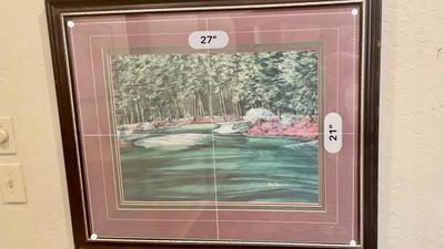Art - Pair of Golf Prints by Nancy Raborn from the Augusta Collection. White Dogwood Eleven & Azalea Thirteen
