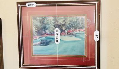 Art - Pair of Golf Prints by Nancy Raborn from the Augusta Collection. White Dogwood Eleven & Azalea Thirteen
