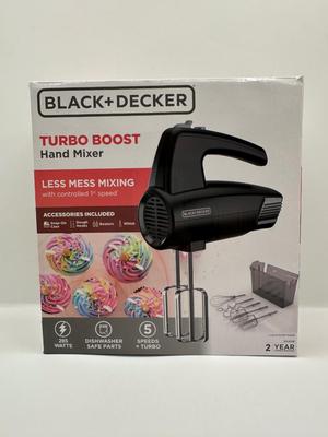 BLACK+DECKER Turbo Boost 5-Speed Hand Mixer with Storage Case