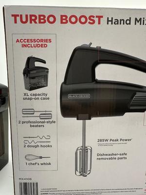 BLACK+DECKER Turbo Boost 5-Speed Hand Mixer with Storage Case