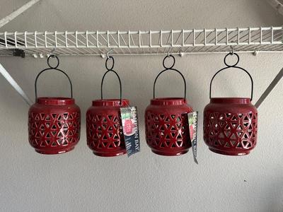 Set of 4 Hampton Bay Ceramic Lanterns