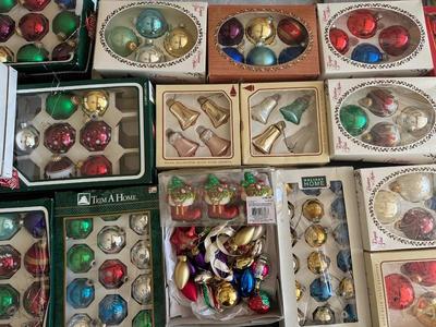 Large Lot of Vintage & Modern Glass Christmas Ornaments