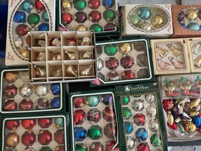 Large Lot of Vintage & Modern Glass Christmas Ornaments