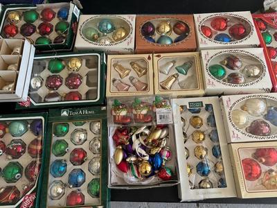 Large Lot of Vintage & Modern Glass Christmas Ornaments