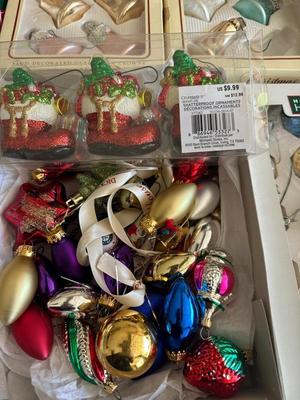 Large Lot of Vintage & Modern Glass Christmas Ornaments