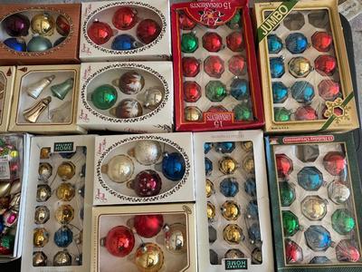 Large Lot of Vintage & Modern Glass Christmas Ornaments