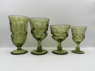 Fostoria “Argus” Olive Green Glassware