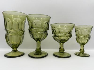 Fostoria “Argus” Olive Green Glassware