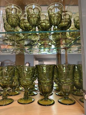 Fostoria “Argus” Olive Green Glassware
