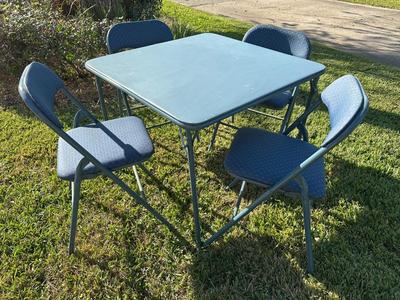 5-Piece Folding Card Table & Chair Set