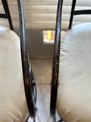 Pair of Metal Barstools with Padded Seats