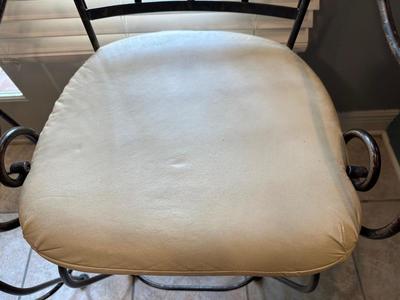 Pair of Metal Barstools with Padded Seats