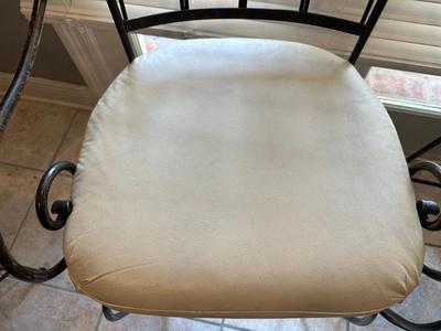 Pair of Metal Barstools with Padded Seats
