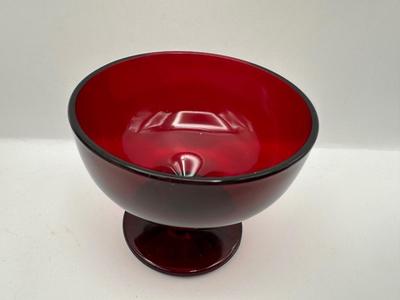 Ruby Red Glass Dessert or Sherbet Cups - Set of 14