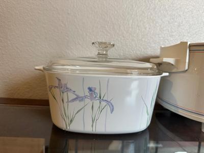 Corning Ware Casseroles with Rival Crock-Pot Warmer