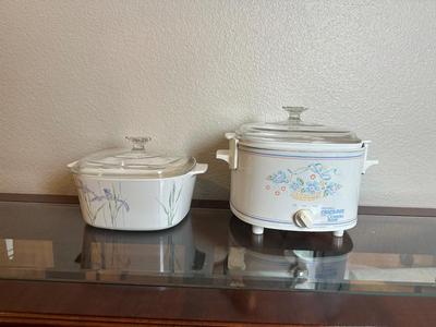 Corning Ware Casseroles with Rival Crock-Pot Warmer