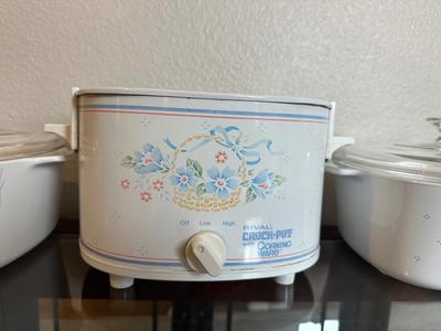 Corning Ware Casseroles with Rival Crock-Pot Warmer