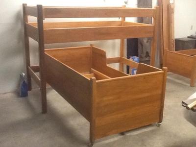 Vintage Wood Twin Captain’s Bed with Storage Drawers