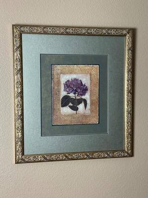 Pair of Framed Floral Prints – Hydrangea & Pansies