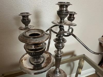Crescent Silverplate 5-Arm Candelabra