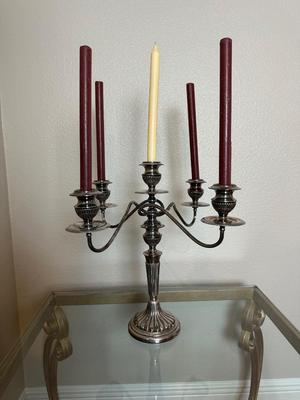 Crescent Silverplate 5-Arm Candelabra