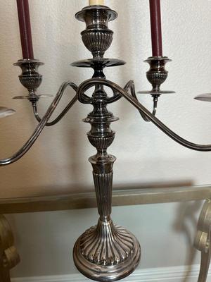 Crescent Silverplate 5-Arm Candelabra