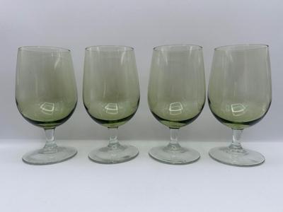 Set of 4 Green-Tinted Goblets