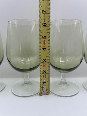 Set of 4 Green-Tinted Goblets