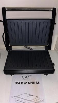 CWC PANINI GRILL, BRAUN COFFEE GRINDER AND A NORDICWARE STOVE TOP GRIDDLE