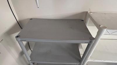 TWO PLASTIC SHELVING UNITS