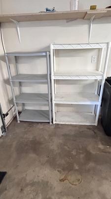 TWO PLASTIC SHELVING UNITS