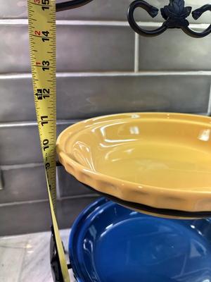 Longaberger Pottery Two-Tier Serving Stand