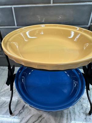 Longaberger Pottery Two-Tier Serving Stand