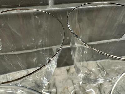 Fostoria Crystal Goblets with Silver Rim – Set of 6
